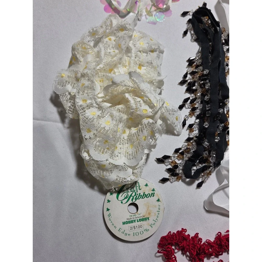 Vintage Lace Ribbon Trim Lot Antique‎ Sewing Crafting Supplies Multi Color Mixed